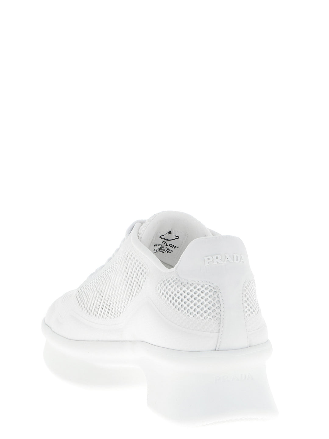Prada White Polyester Athletic Sneakers
