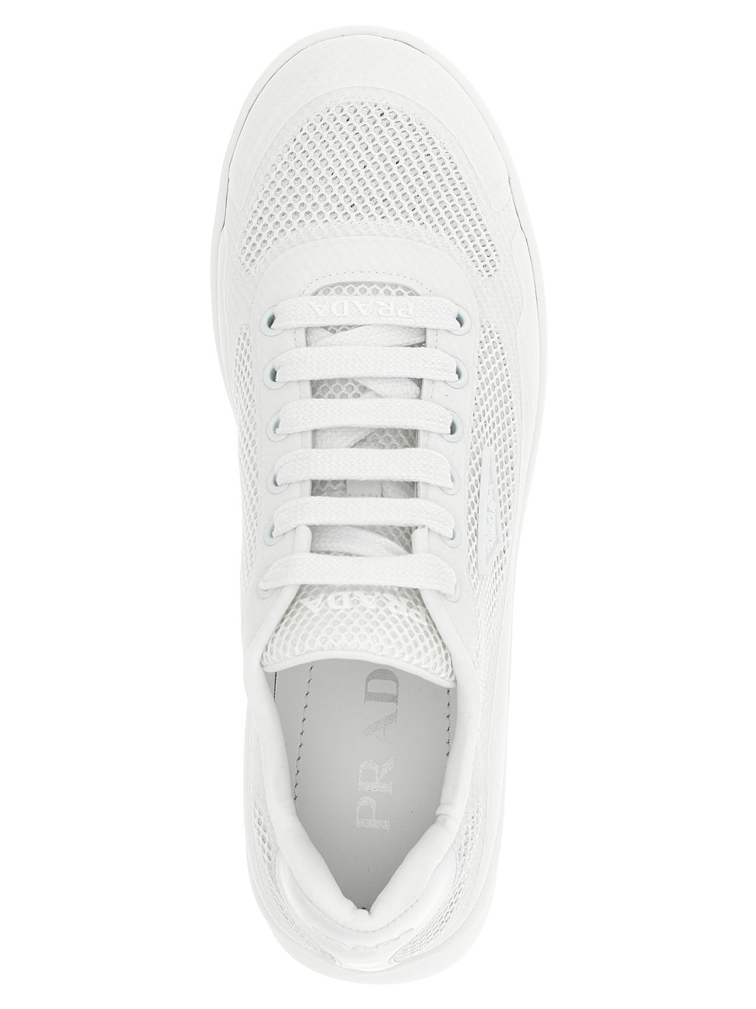 Prada White Polyester Athletic Sneakers