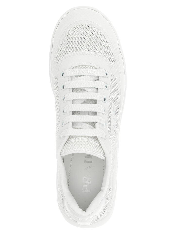 Prada White Polyester Athletic Sneakers