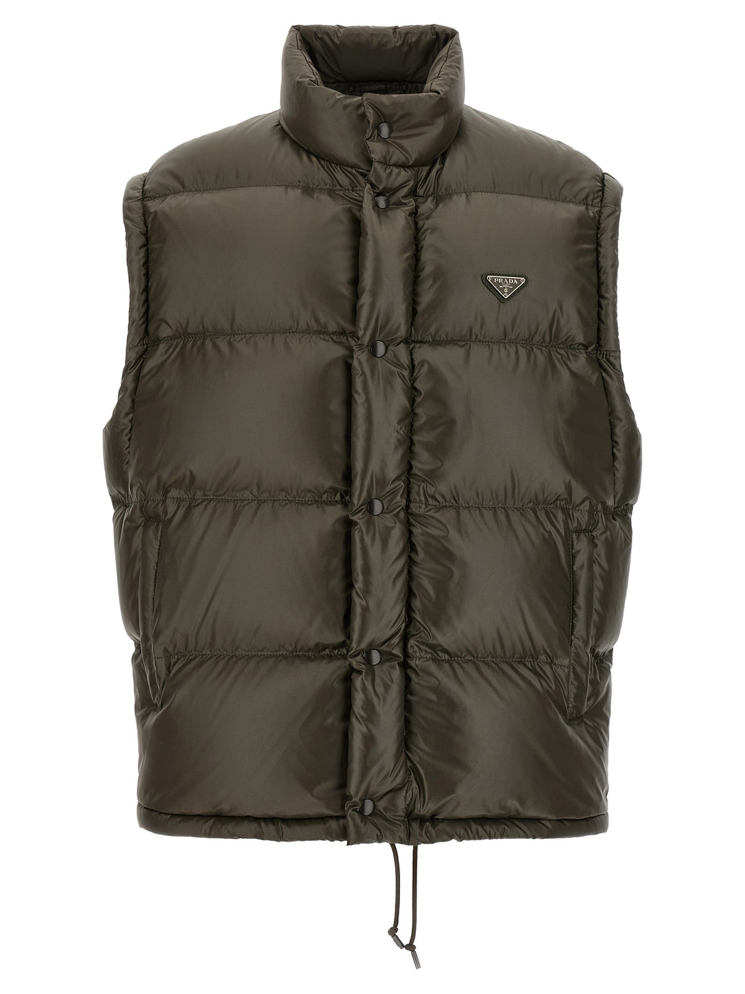 Prada Gray Recycled Polyamide Full-Length Jacket