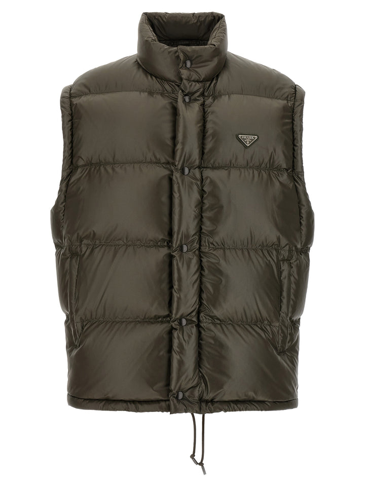 Prada Gray Recycled Polyamide Full-Length Jacket