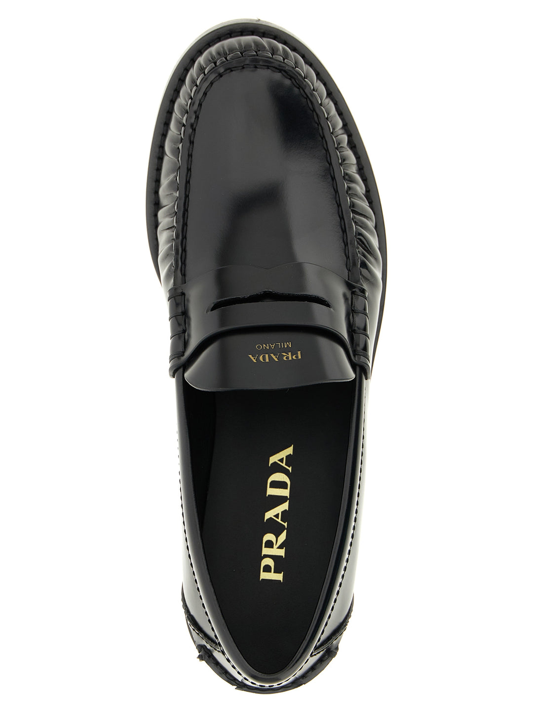 Prada Black Calfskin Slip-On Loafers