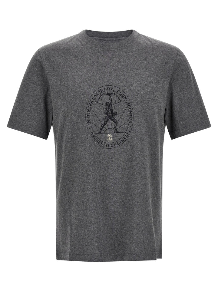 Brunello Cucinelli Gray Cotton T-Shirt