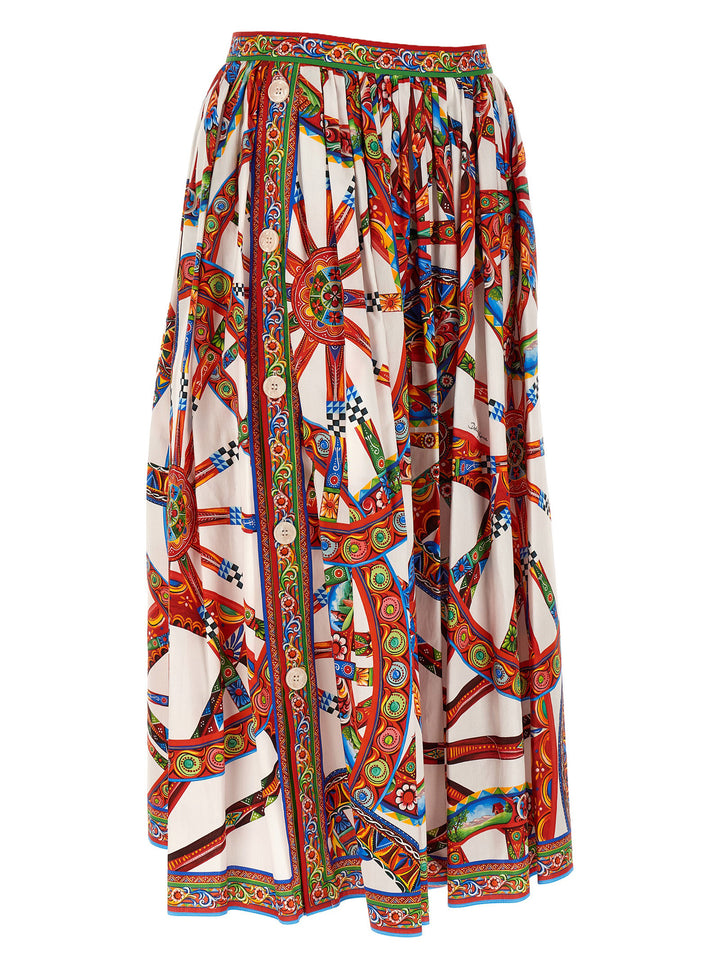 Dolce & Gabbana Multicolor Cotton Midi Skirt
