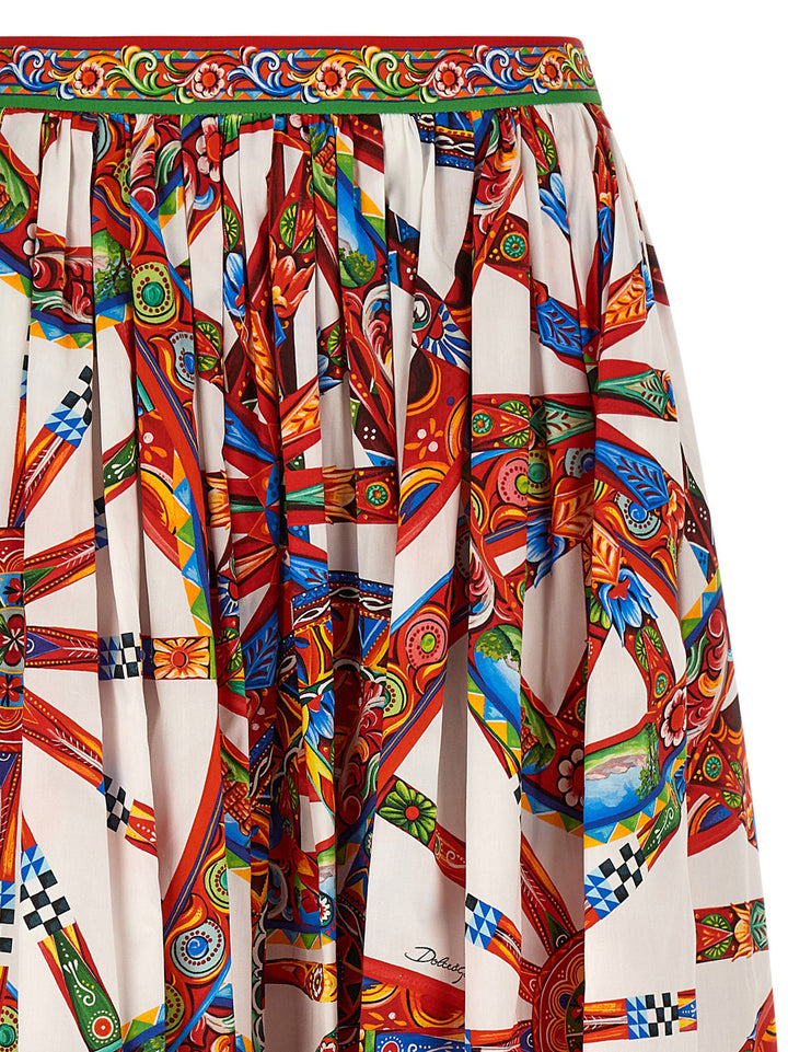 Dolce & Gabbana Multicolor Cotton Midi Skirt