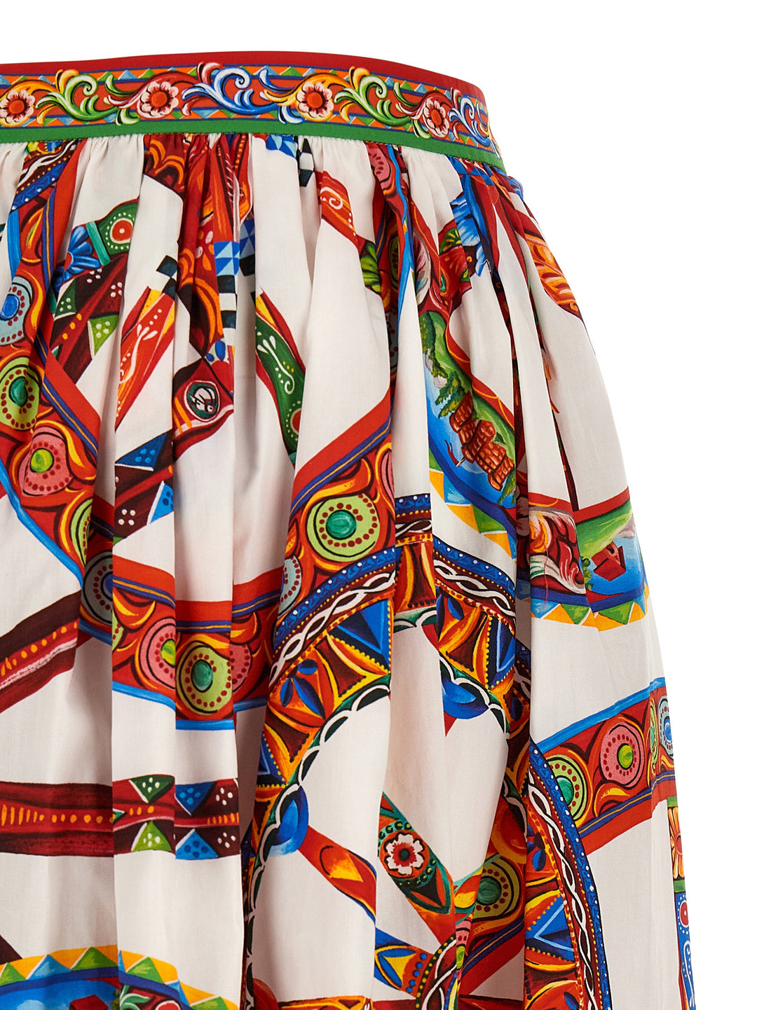Dolce & Gabbana Multicolor Cotton Midi Skirt