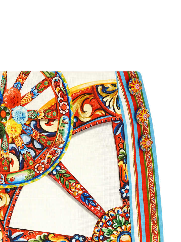 Dolce & Gabbana Multicolor Cotton Long Skirt