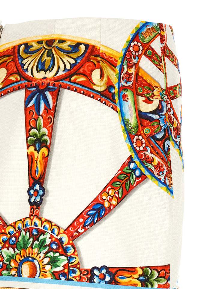 Dolce & Gabbana Multicolor Cotton Long Skirt