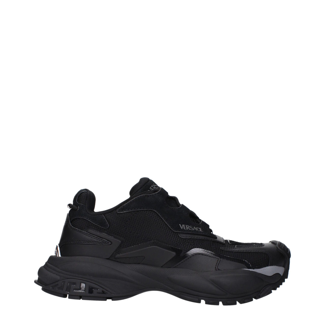 Versace Black Fabric Chunky Sneakers