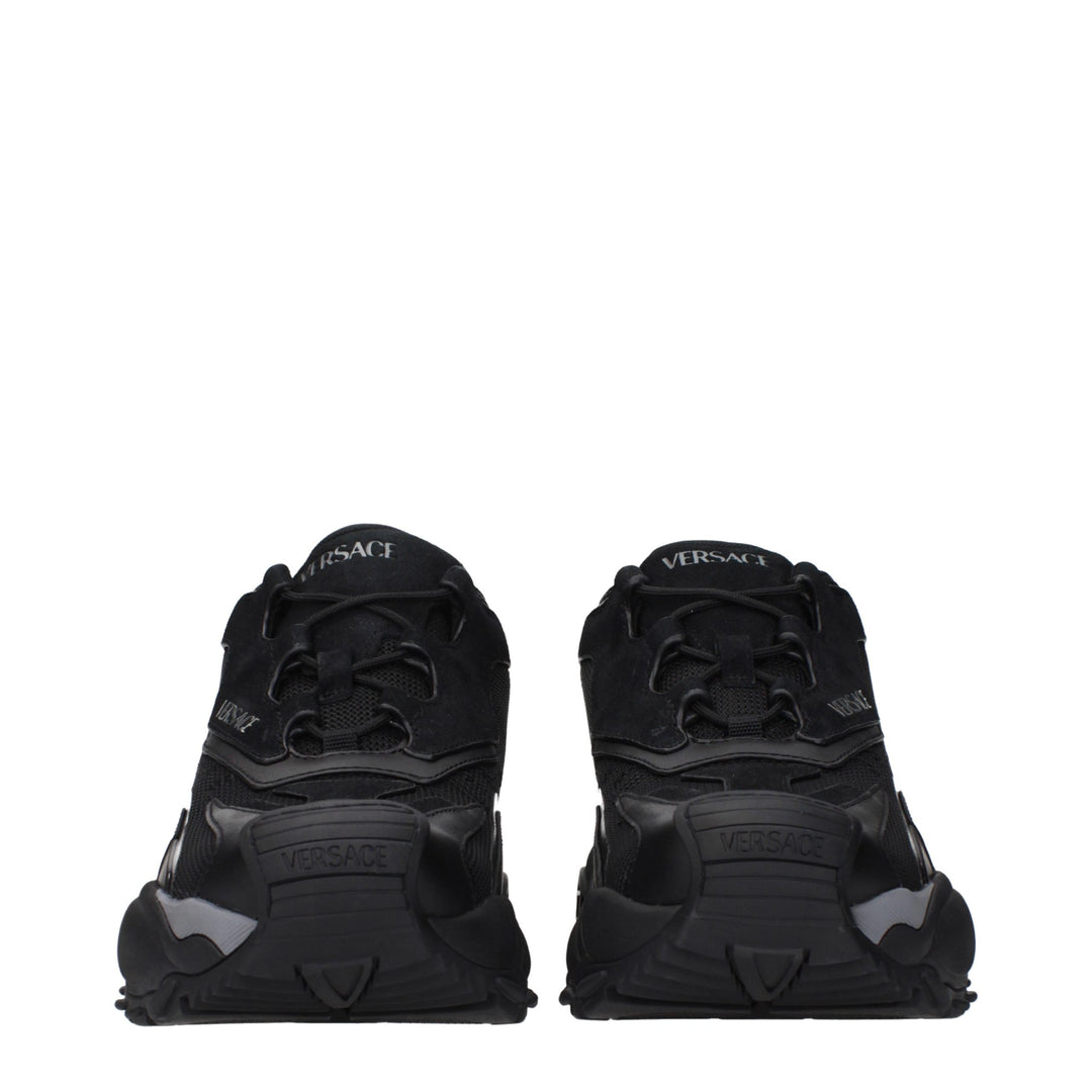 Versace Black Fabric Chunky Sneakers