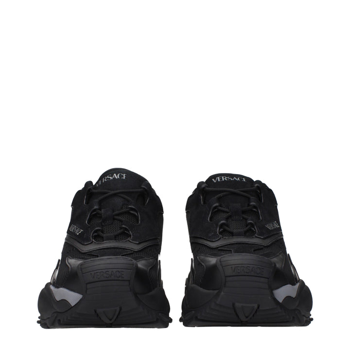 Versace Black Fabric Chunky Sneakers