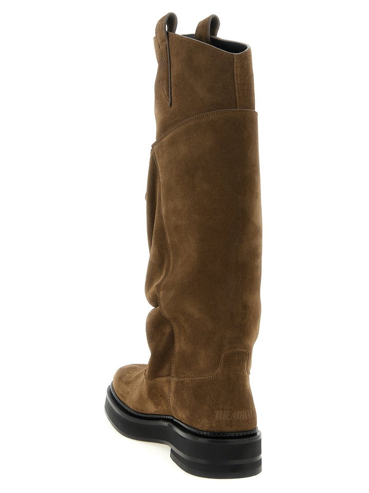 The Attico Brown Calfskin Over The Knee