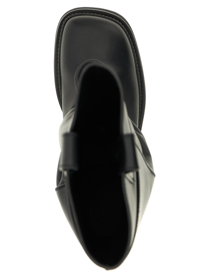The Attico Black Calfskin Over The Knee