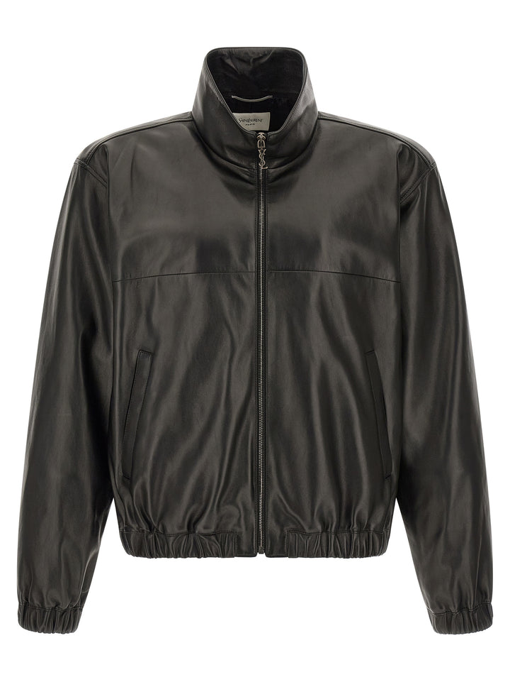 Saint Laurent Black Lamb Leather Leather Jacket