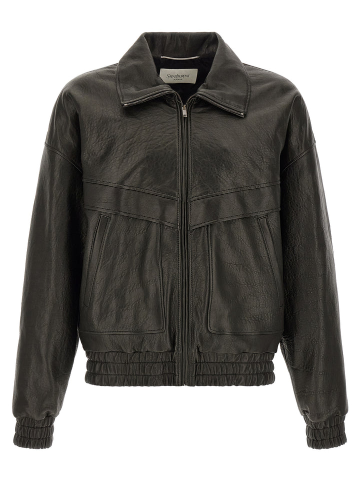 Saint Laurent Black Lamb Leather Leather Jacket