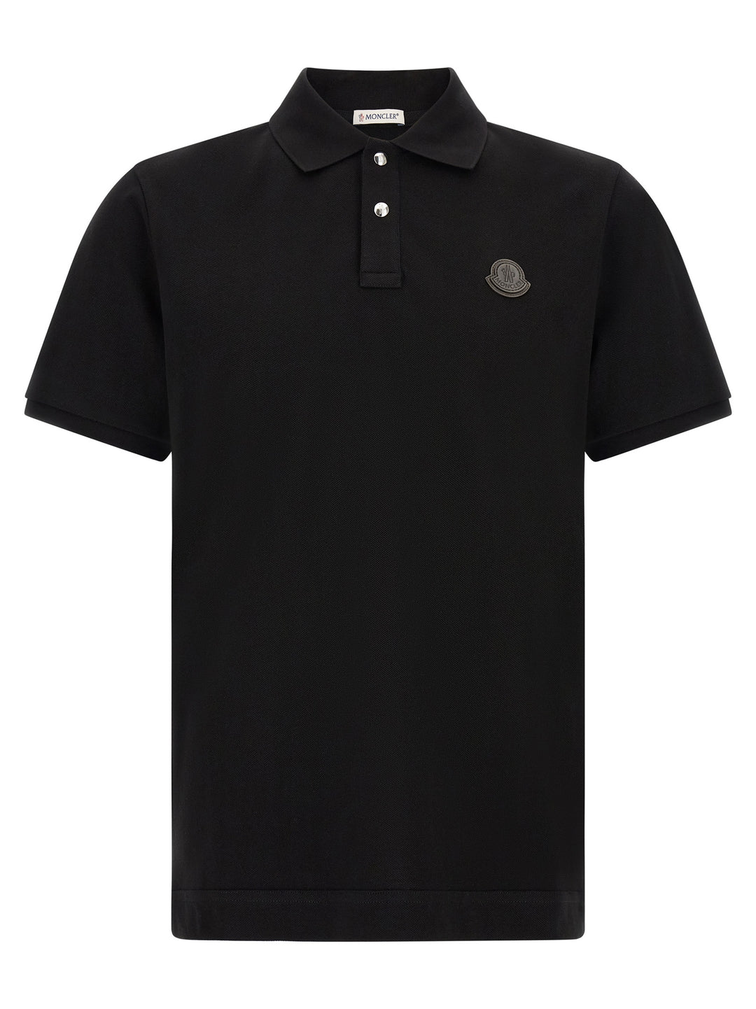 Moncler Black Leather Polo Shirt