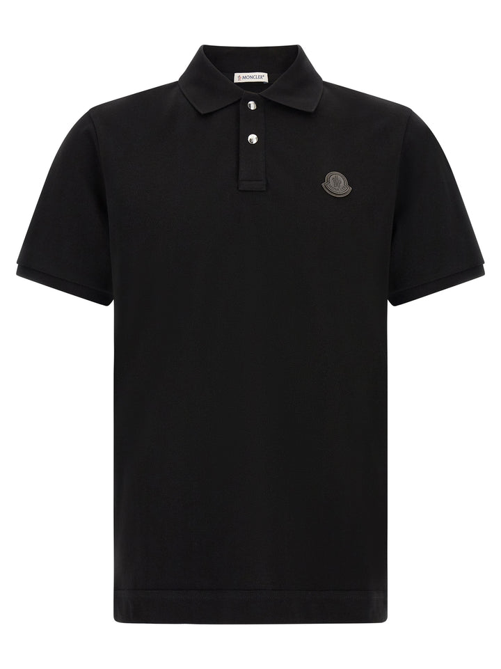 Moncler Black Leather Polo Shirt