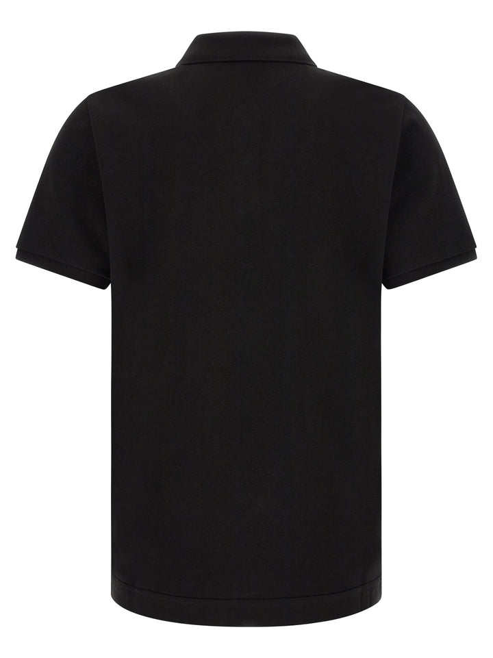 Moncler Black Leather Polo Shirt