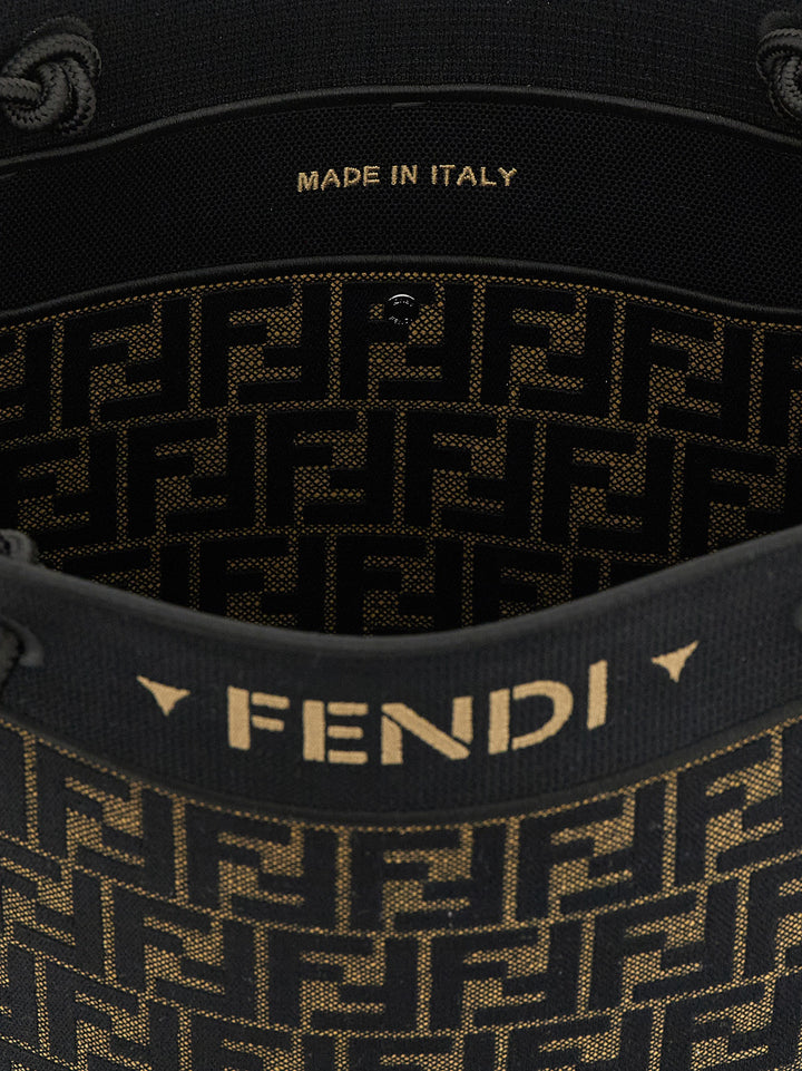 Fendi Brown Cotton Tote Bag