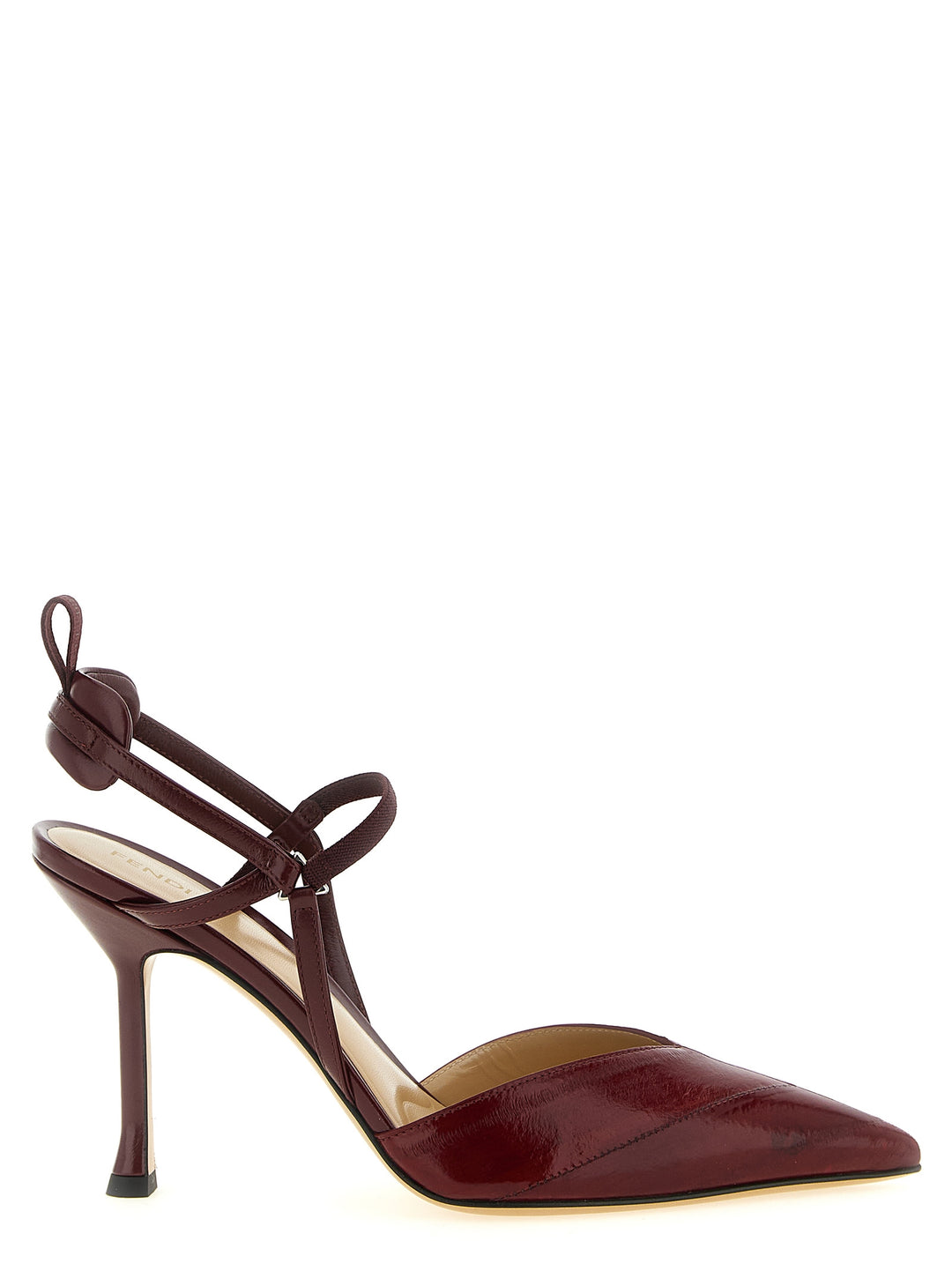 Fendi Bordeaux Lamb Leather Platform Pumps