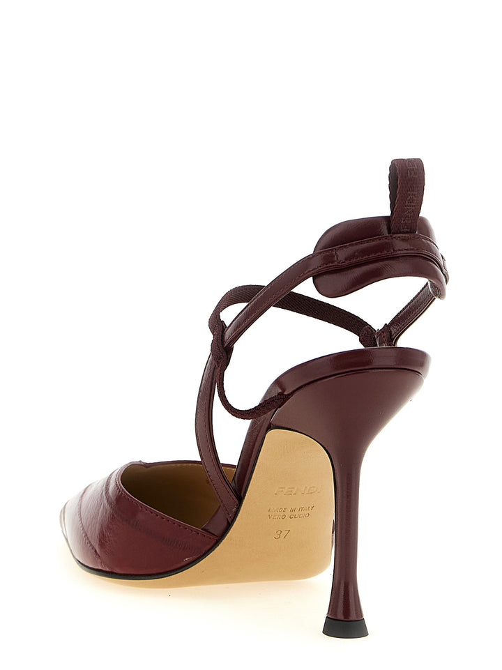 Fendi Bordeaux Lamb Leather Platform Pumps
