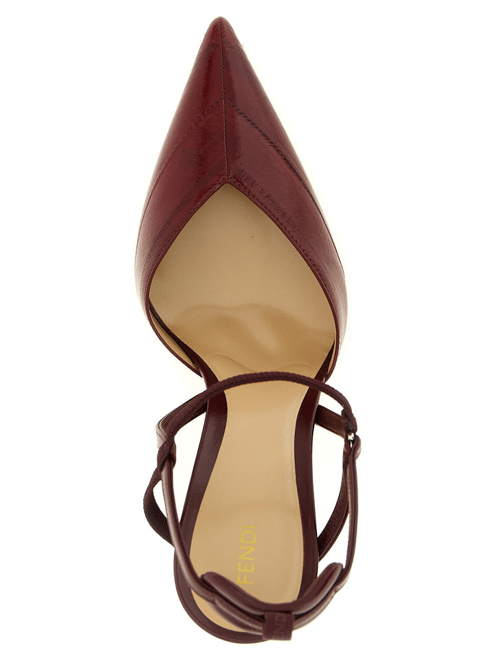 Fendi Bordeaux Lamb Leather Platform Pumps