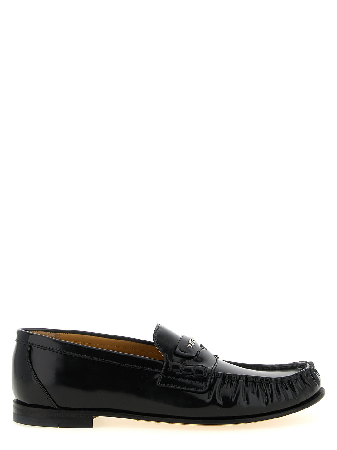 Fendi Black Calfskin Slip-On Loafers