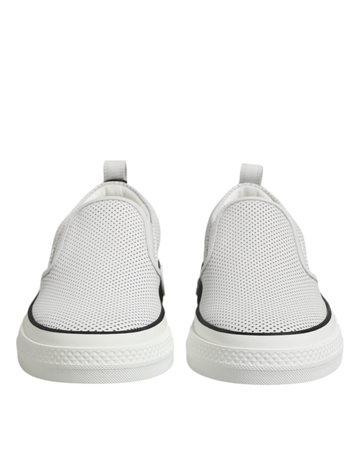 Dolce & Gabbana White Perforated Custom 2.Zero Sneakers Shoes