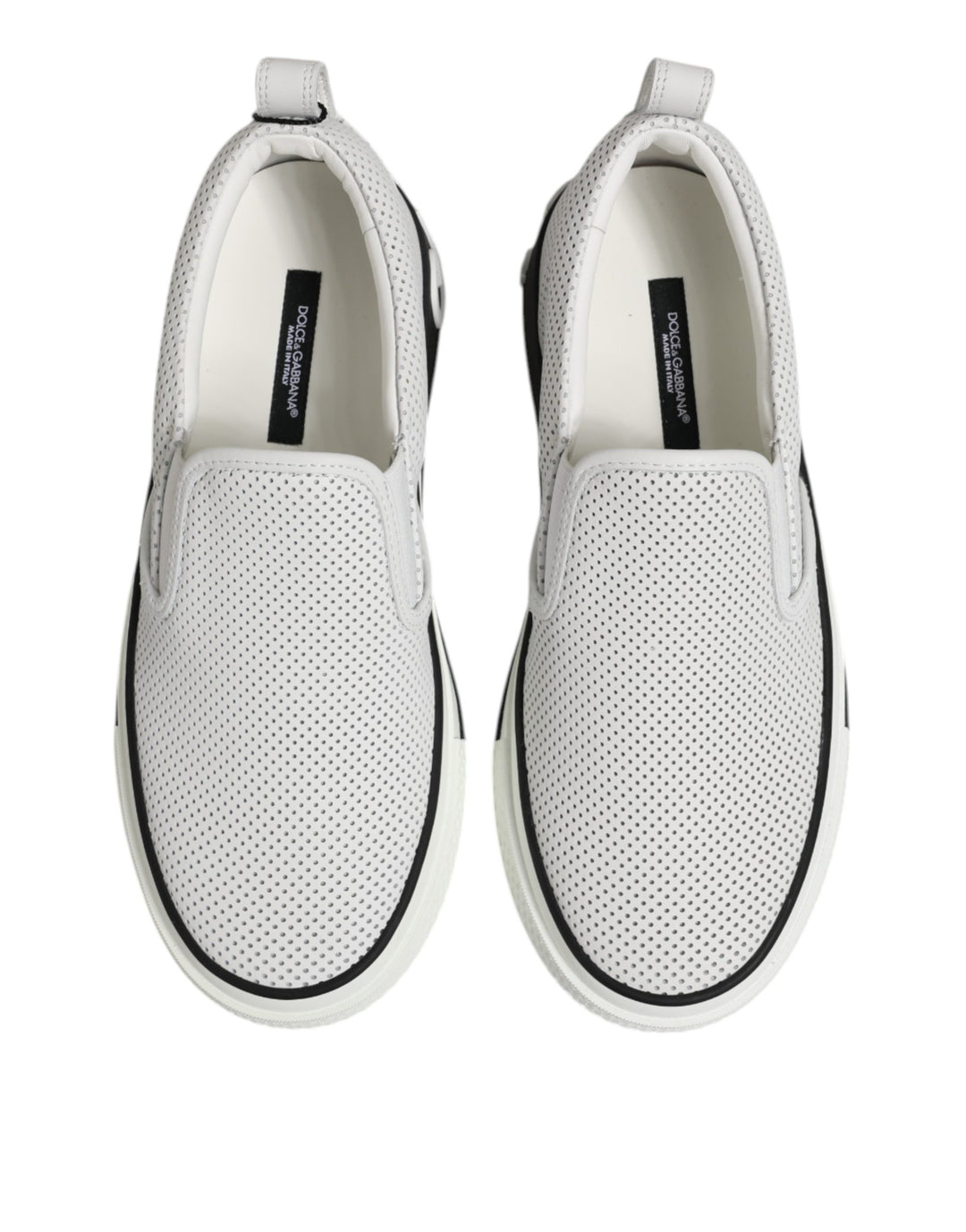 Dolce & Gabbana White Perforated Custom 2.Zero Sneakers Shoes