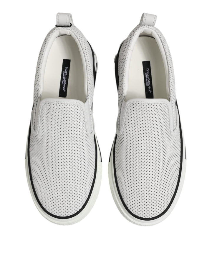 Dolce & Gabbana White Perforated Custom 2.Zero Sneakers Shoes