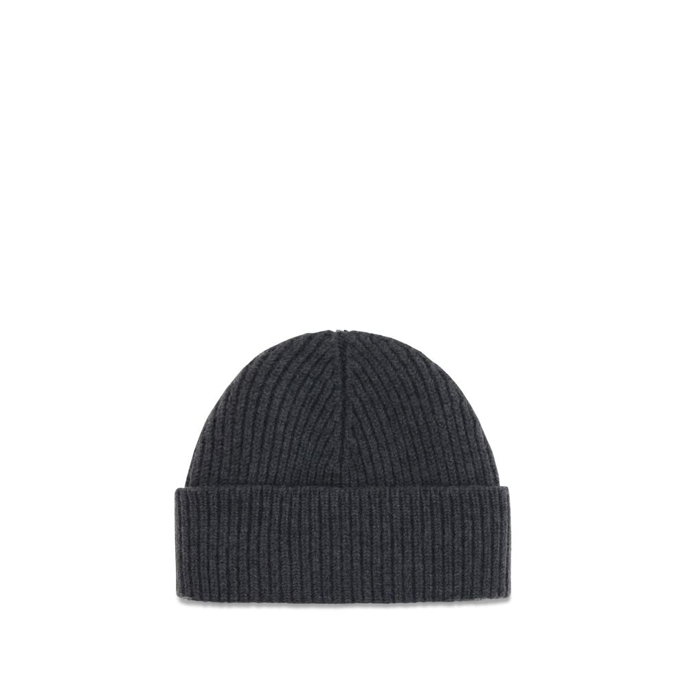 Ami Paris Gray Wool Oves Aries Beanie