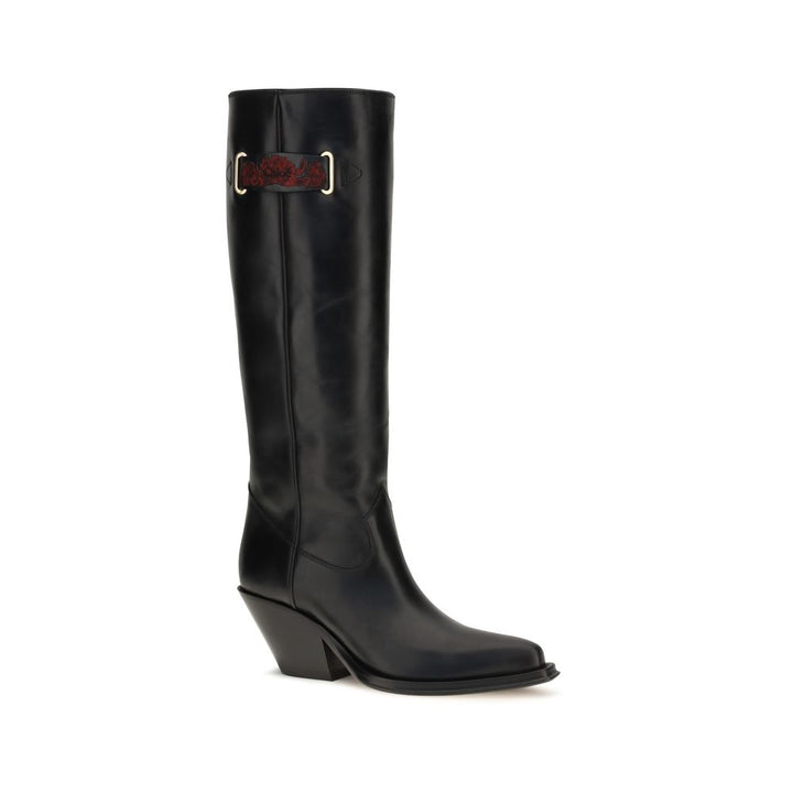Chloé Black Calf Leather Bos Taurus Over The Knee