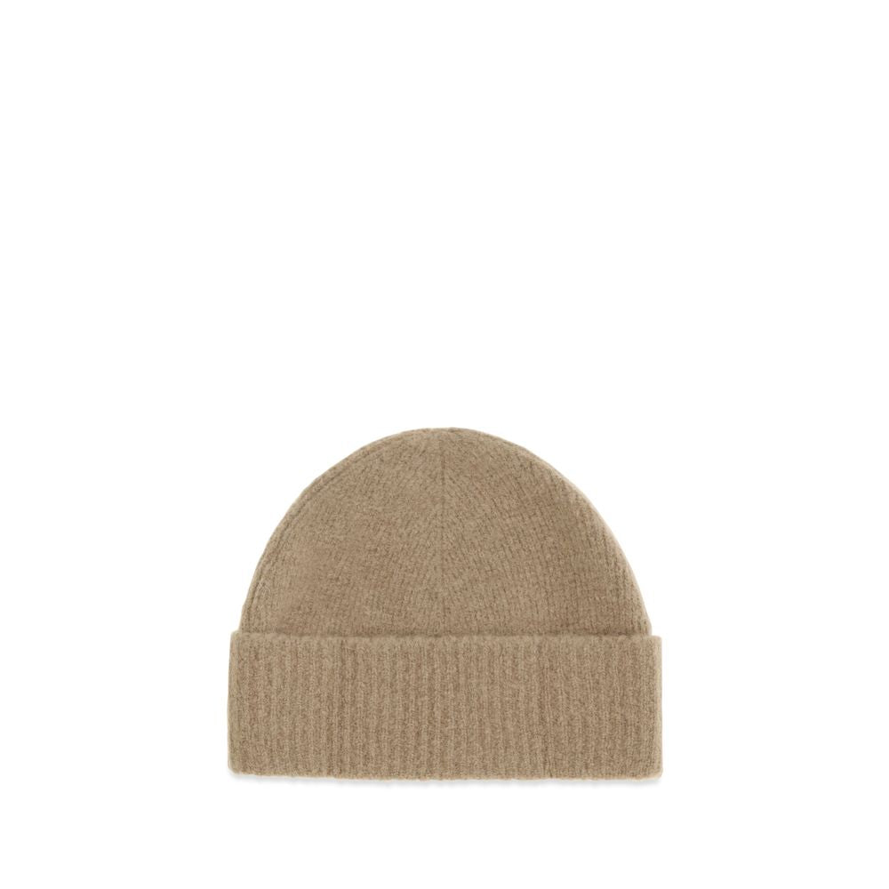 Ami Paris Beige Wool Oves Aries Beanie