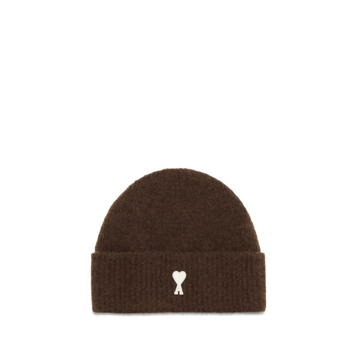 Ami Paris Brown Wool Oves Aries Beanie