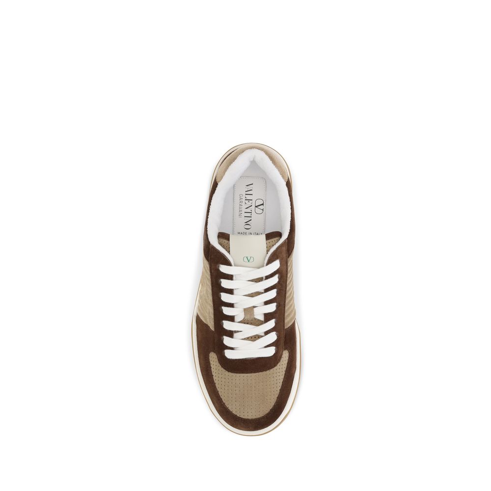 Valentino Garavani Brown Napa Leather / Calf Bos Taurus Athletic Sneakers