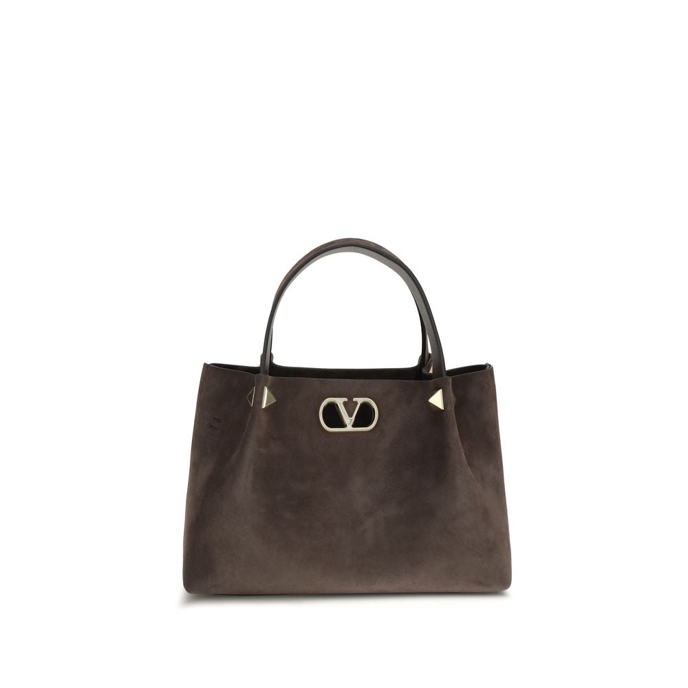 Valentino Garavani Brown Calf Leather Bos Taurus Shoulder Bag