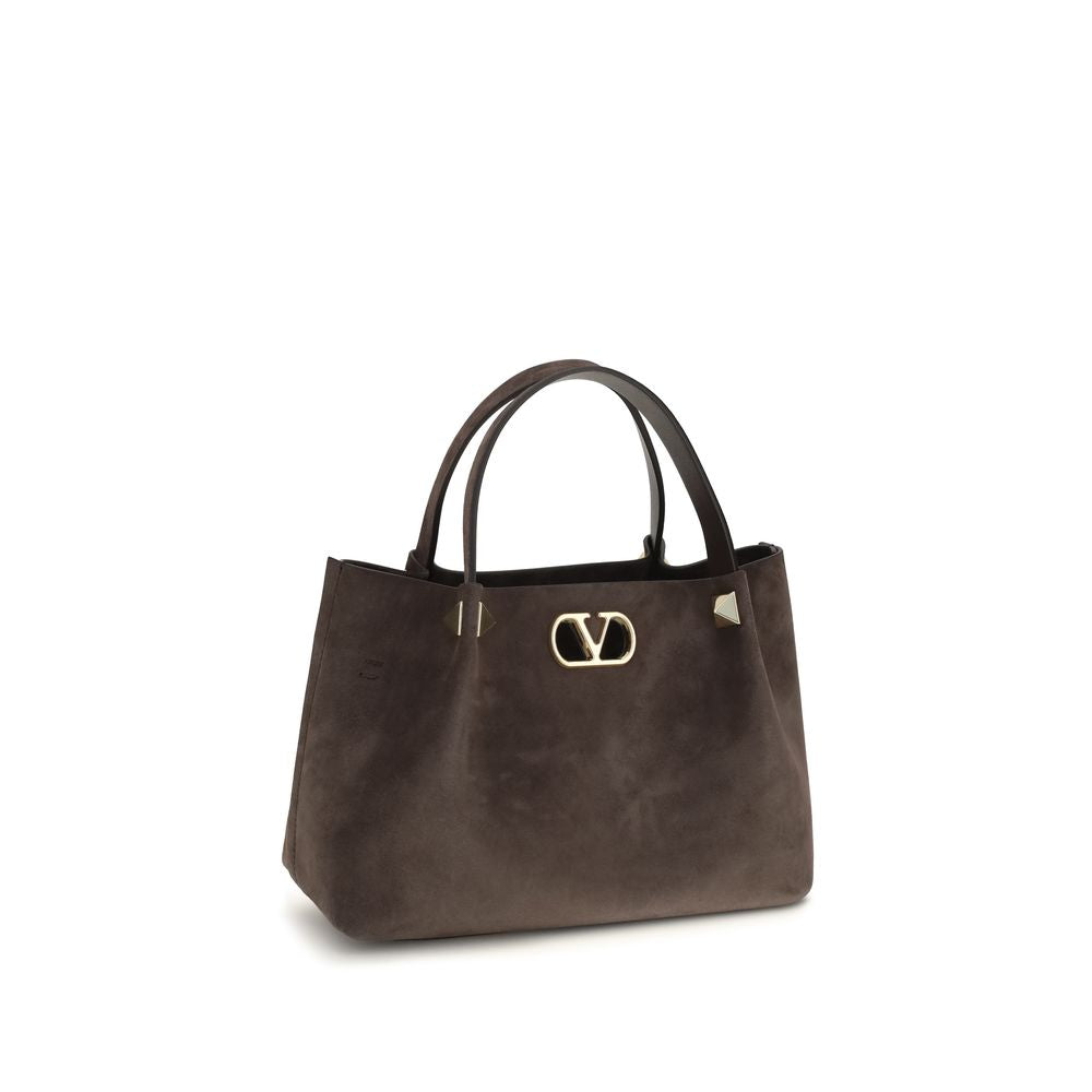 Valentino Garavani Brown Calf Leather Bos Taurus Shoulder Bag