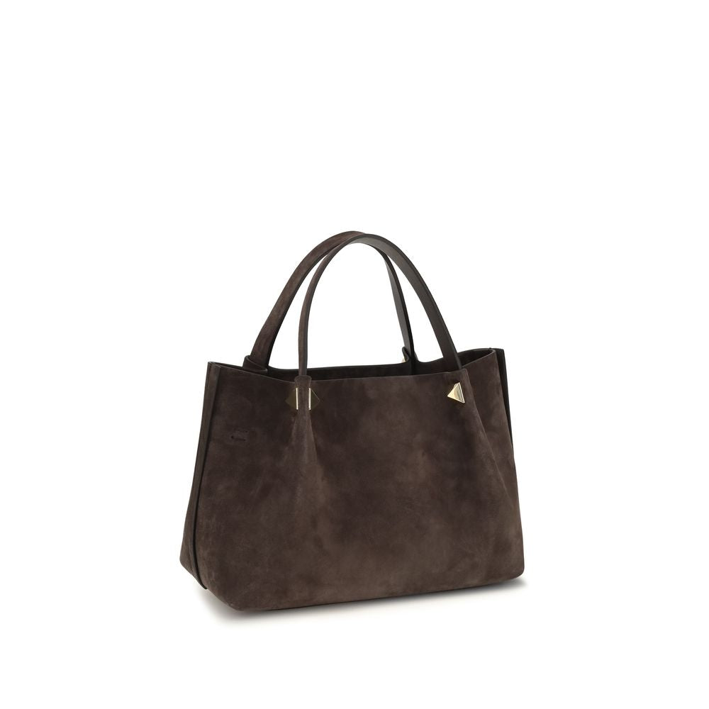 Valentino Garavani Brown Calf Leather Bos Taurus Shoulder Bag
