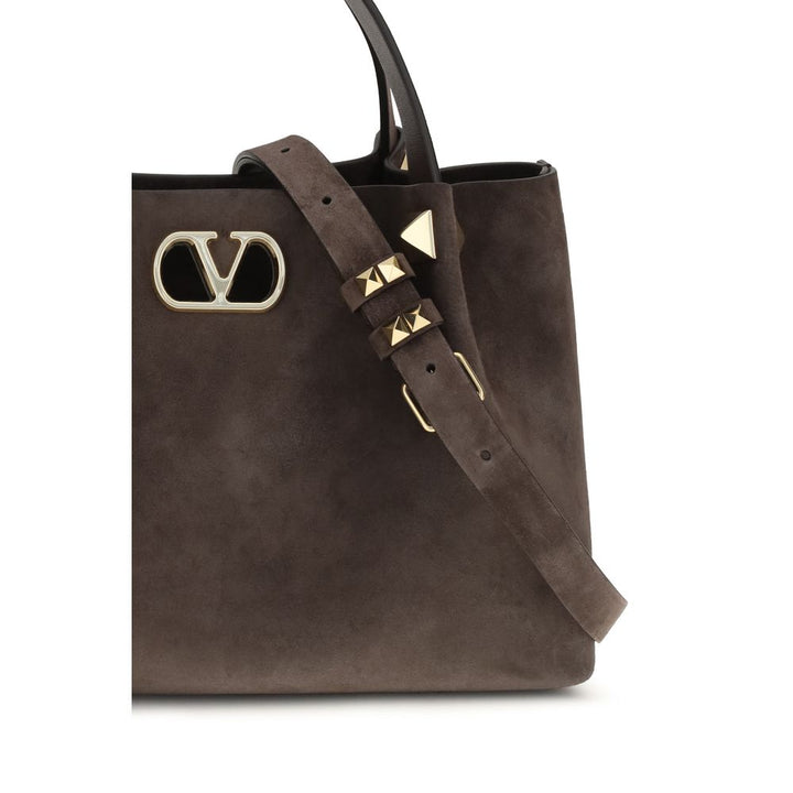Valentino Garavani Brown Calf Leather Bos Taurus Shoulder Bag