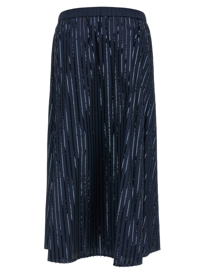 Max Mara Blue Cotton Mini Skirt