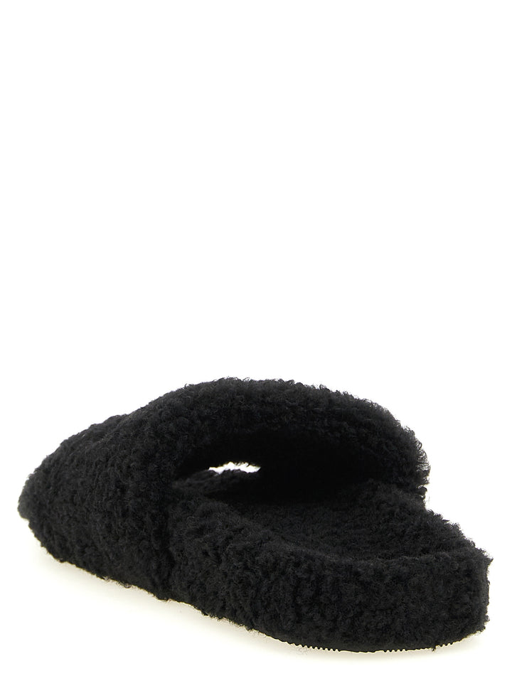 Balenciaga Black Polyester Slides