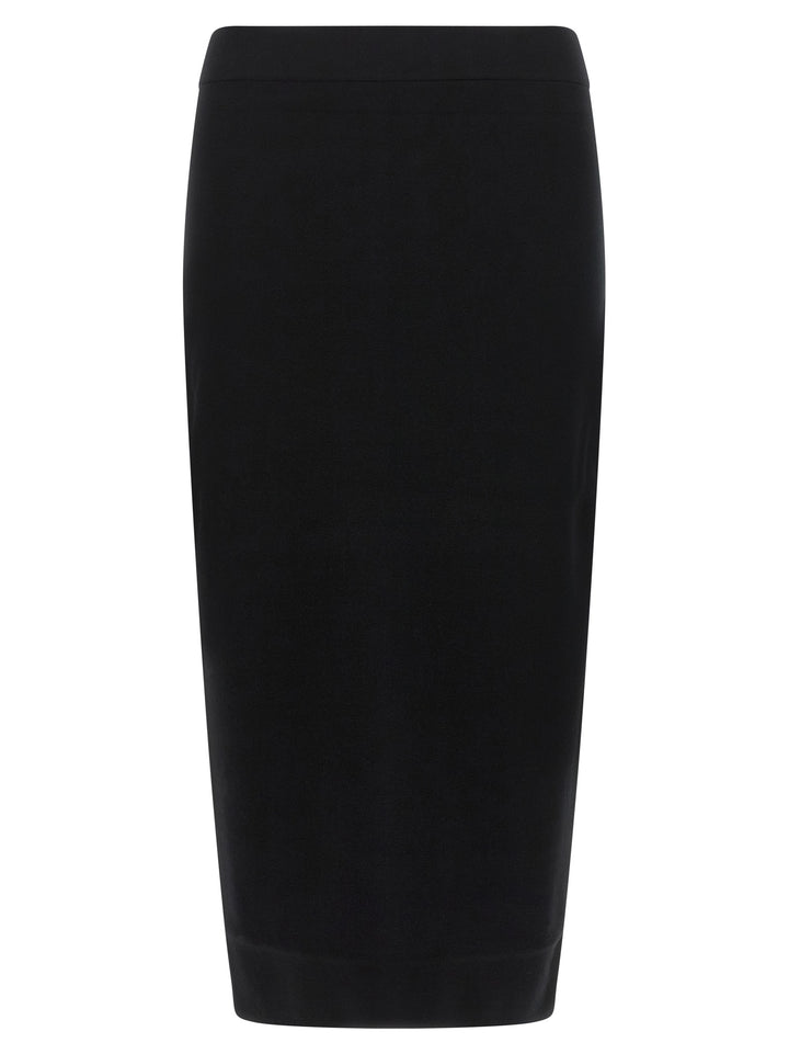 Max Mara Black Viscose Midi Skirt