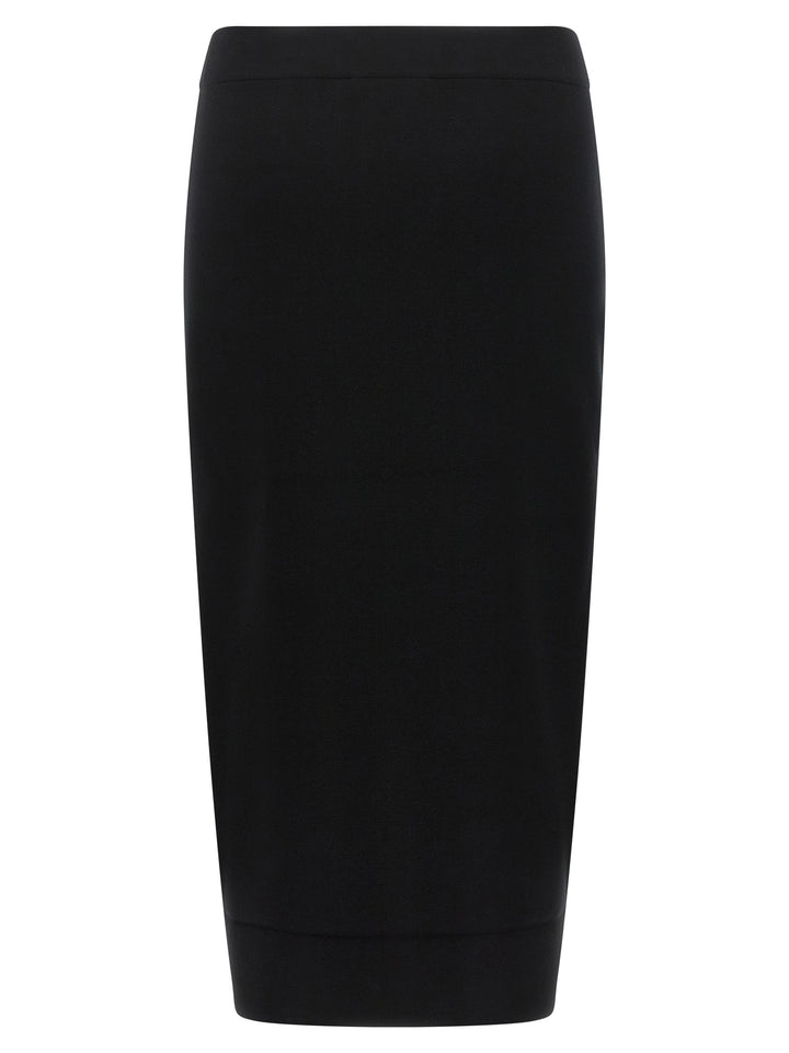 Max Mara Black Viscose Midi Skirt