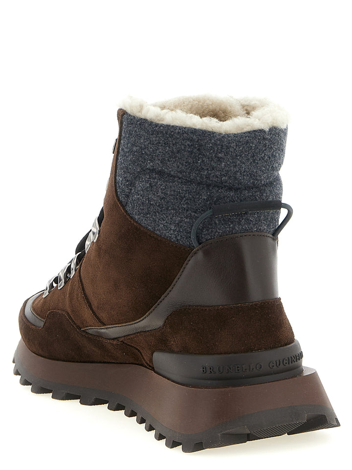 Brunello Cucinelli Brown Calfskin Ankle Boots
