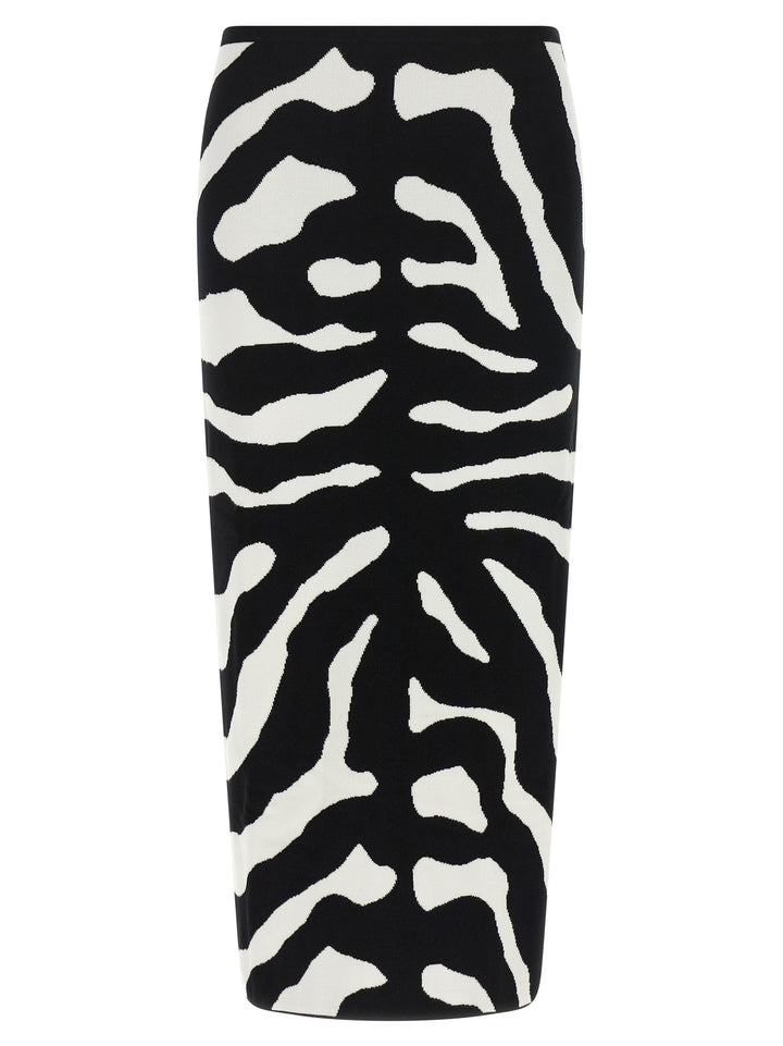 Moschino Bicolor Viscose Midi Skirt