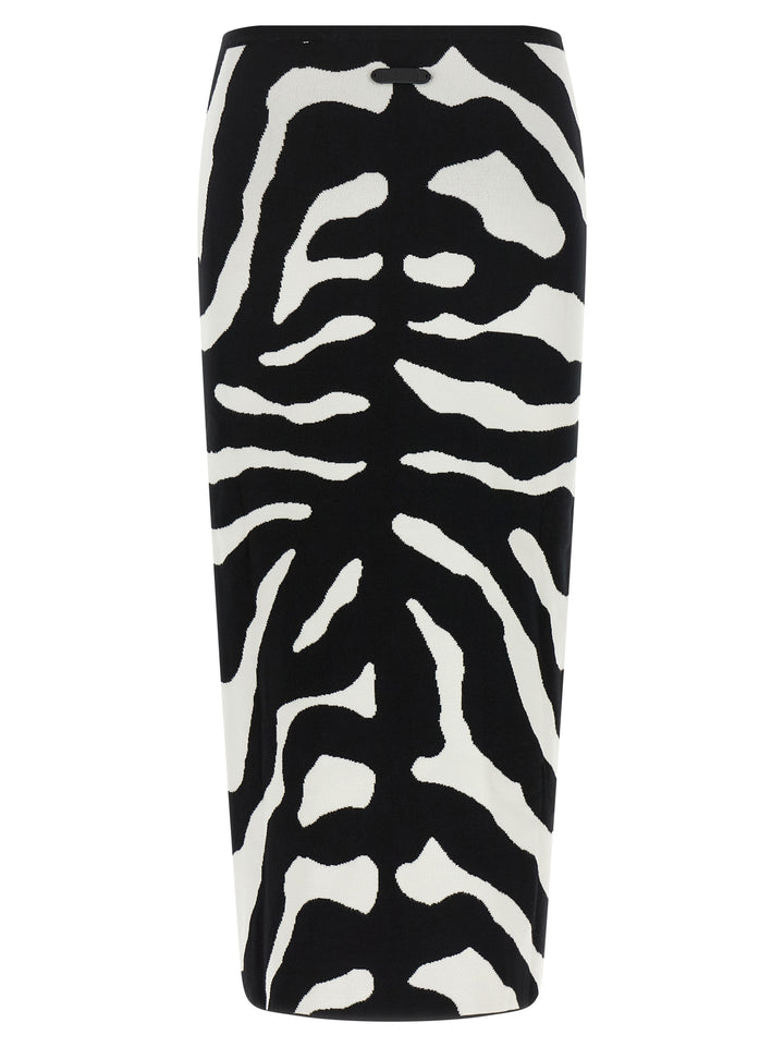 Moschino Bicolor Viscose Midi Skirt