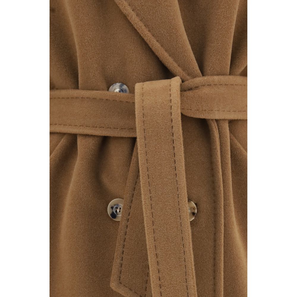 Max Mara Brown Wool Oves Aries Coat