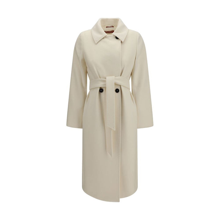 Max Mara White Wool Oves Aries Coat