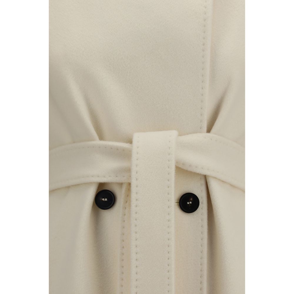 Max Mara White Wool Oves Aries Coat
