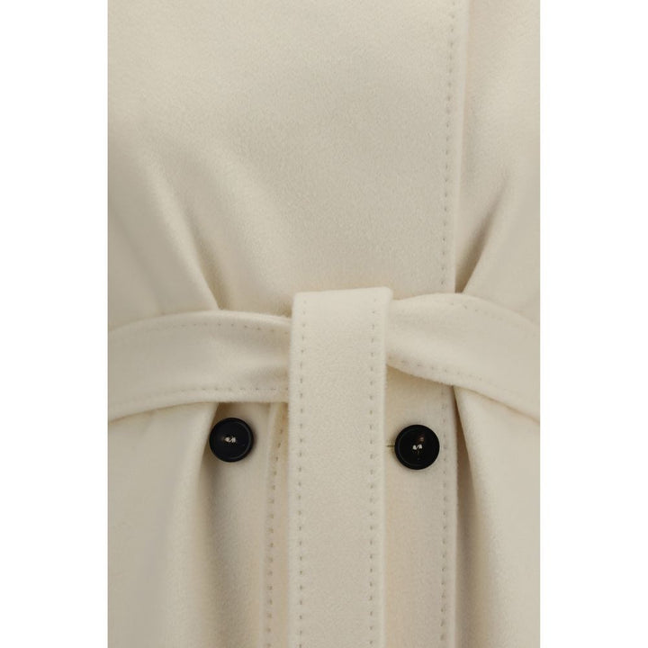 Max Mara White Wool Oves Aries Coat